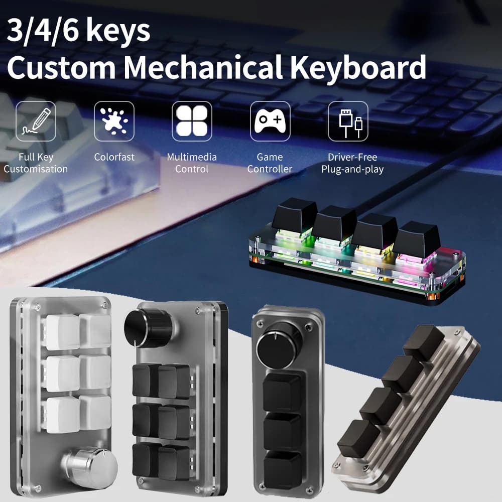 USB Gamer 3 Keys Custom Keyboard macro Gaming RGB Custom programming knob Mini keyboard Keyboards for Photoshop