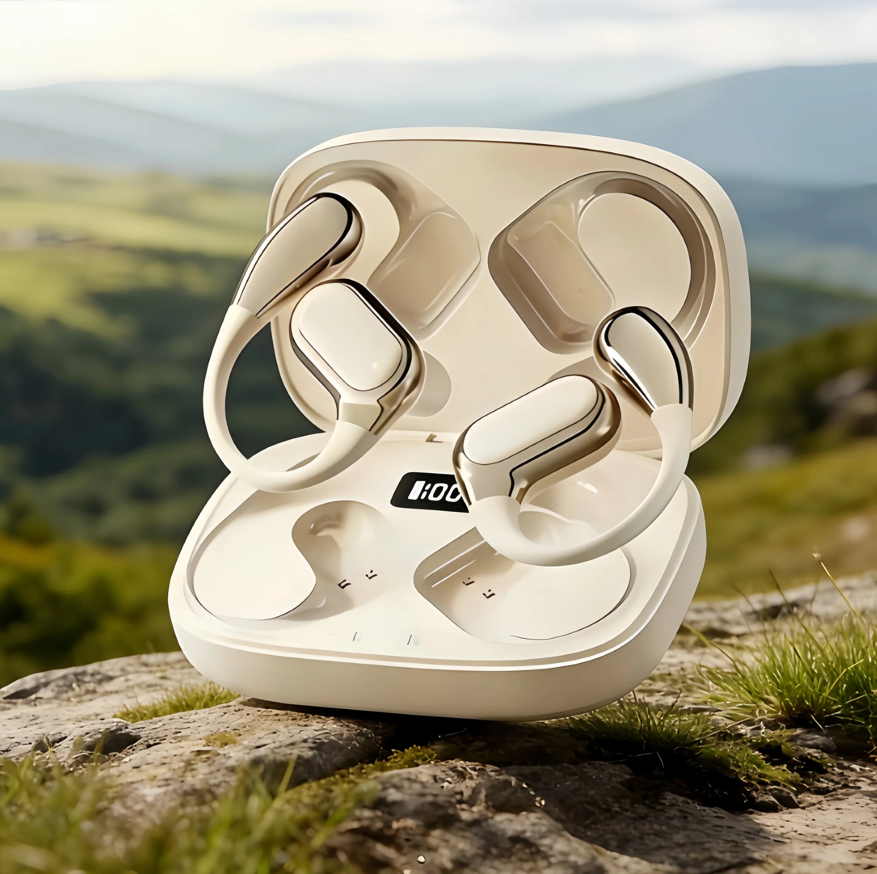 Gancio per appendere l'orecchio in silicone originale per telefoni cellulari sportivi Microfono Chiamata HD ENC Riduzione del rumore Bluetooth wireless per telefoni