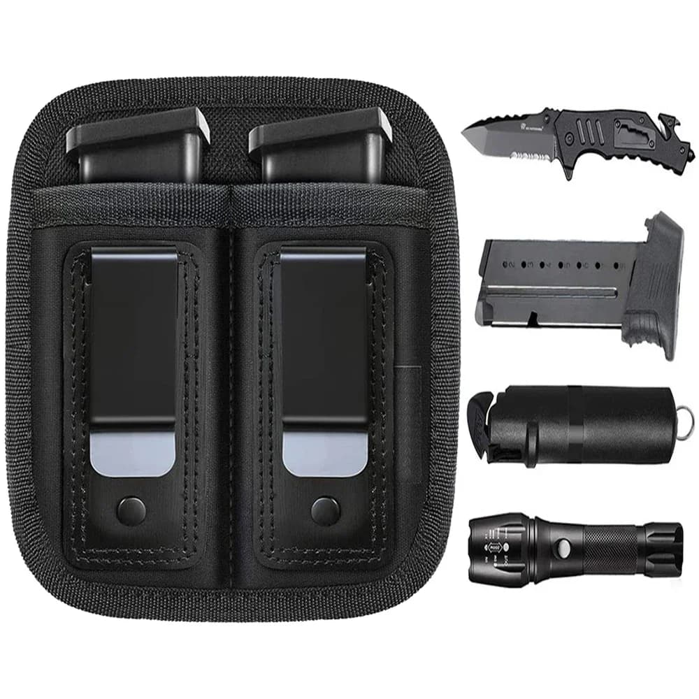 Tactical Nylon Magazine Pouch Holster Pistol 9mm hidden magazine case with Clip Glock 19 21 Beretta 92 Mag gun case