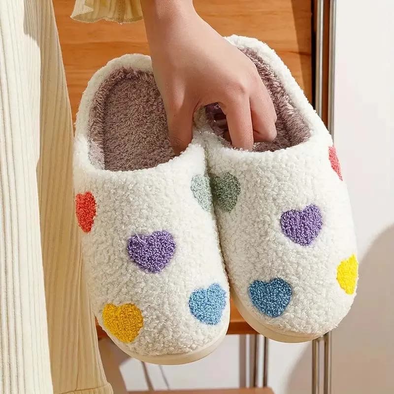 Pantofole da donna con suola morbida, calde per l'inverno, antiscivolo, comode con texture soffice per la casa