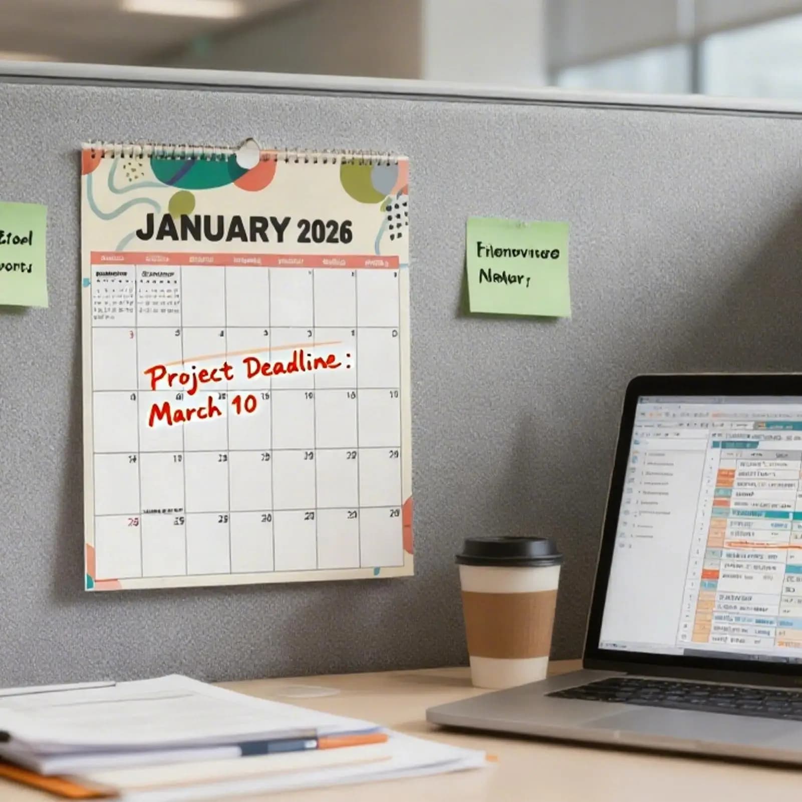 2026 Wall Calendar Planner 12-Month Goal Tracking Decorative Poster Large Family Schedule Organizer for Home Office Study