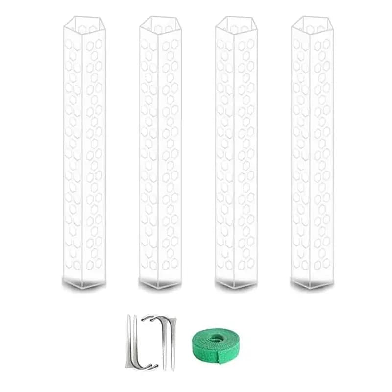 AEE8-4Pcs Moss Poles With Tie Plastic Plant Pole Stick Plant Support Garden Tools For Garden Backyard Potted Climbing