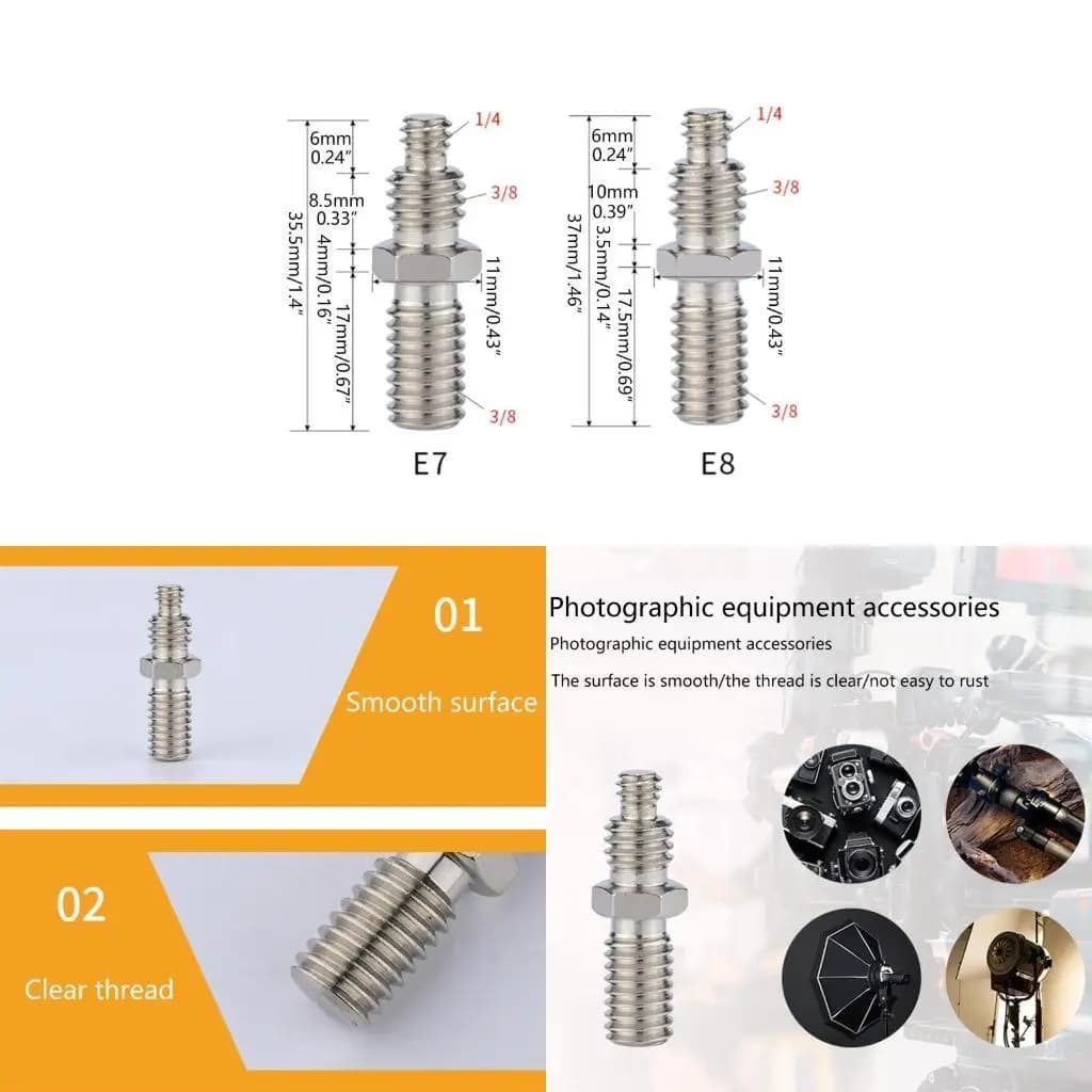 J78A Camera Screw Tripod Adapter Converter Spigot Mount 1/4" to 3/8" for Tripod Stand