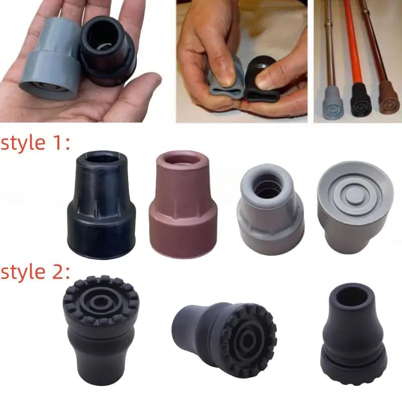 Trekking Pole Cap Walking Stick Crutch Cane Bottom Pads Cover Ferrule Nonslip Foot Cover Trekking Pole Cane Crutch Chair Rubber