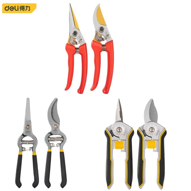 Deli 2 pieces Set of garden pruning scissors anti slip handle multifunction gardening scissors set of scissors for professional pruning tools