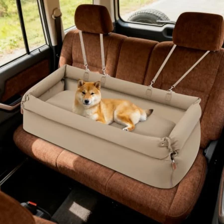 Seggiolino auto per cani di taglia piccola e media, lettino da viaggio per animali domestici sotto i 45 kg, completamente smontabile e lavabile, seggiolino rialzato per gatti.
