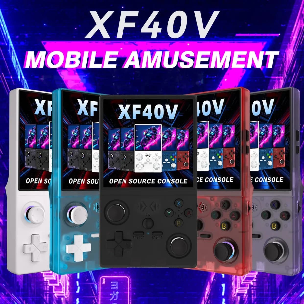 Console di Gioco Portatile XF40V con Schermo IPS da 4 Pollici, Joystick Arcade, Nuovo Modello per il Gaming in Movimento