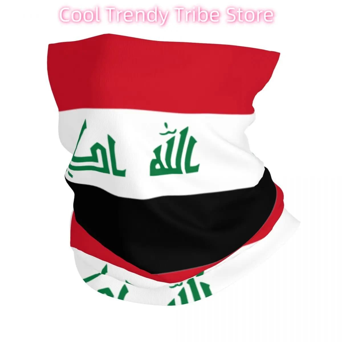 Bandiera dell'Iraq Bandana Copricollo Sciarpa avvolgente stampata Maschera multiuso Sport all'aria aperta per uomini Donne Adulti Inverno