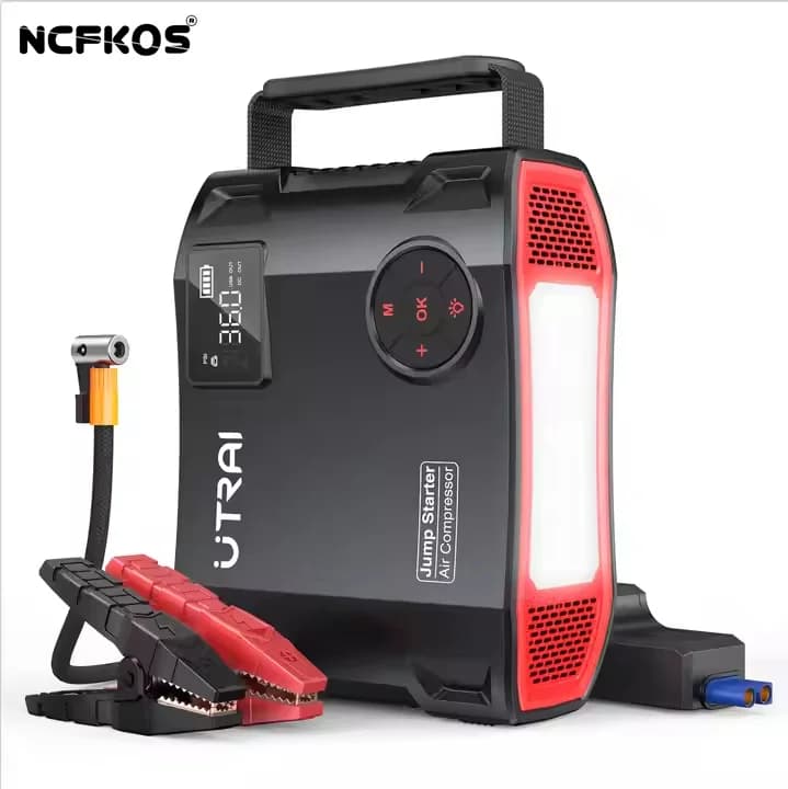NCFKOS 2000A Jump Starter Strumenti di emergenza per veicoli con pompa d'aria Powerbank Jumpstart con luce a LED Gonfiatore per pneumatici Fabbrica OEM
