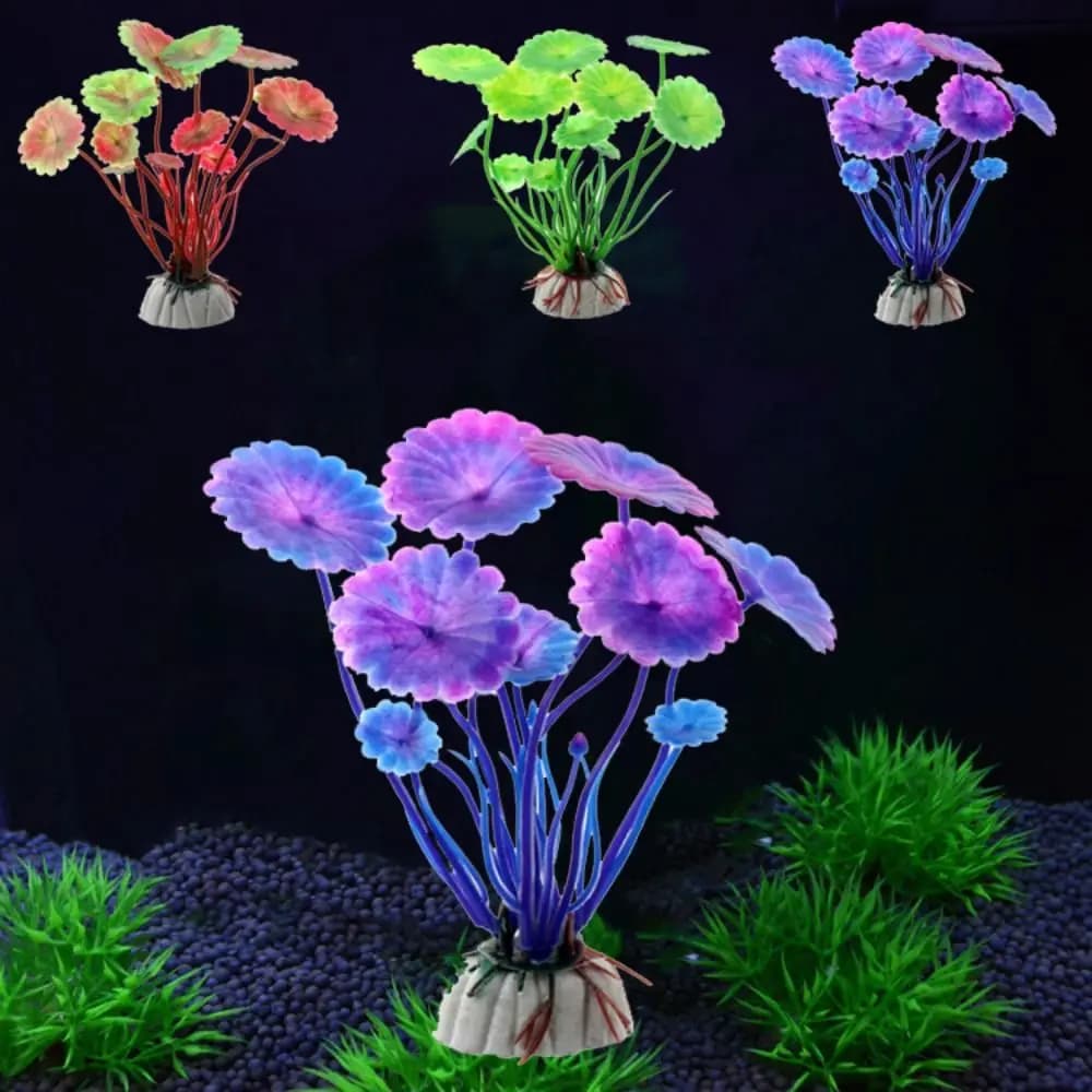 1 pz simulazione piante acquatiche rosso verde viola plastica artificiale erba acquario ornamento pianta d'acqua acquario paesaggio Decor