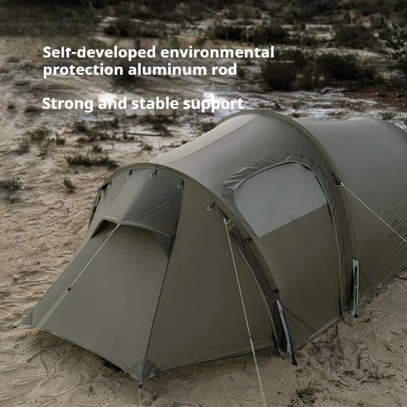 UL Tunnel Tent 2-3 Person 15D Nylon 4 Season Hiking Tent Lightweight Large Space Outdoor Travel Camping Tent