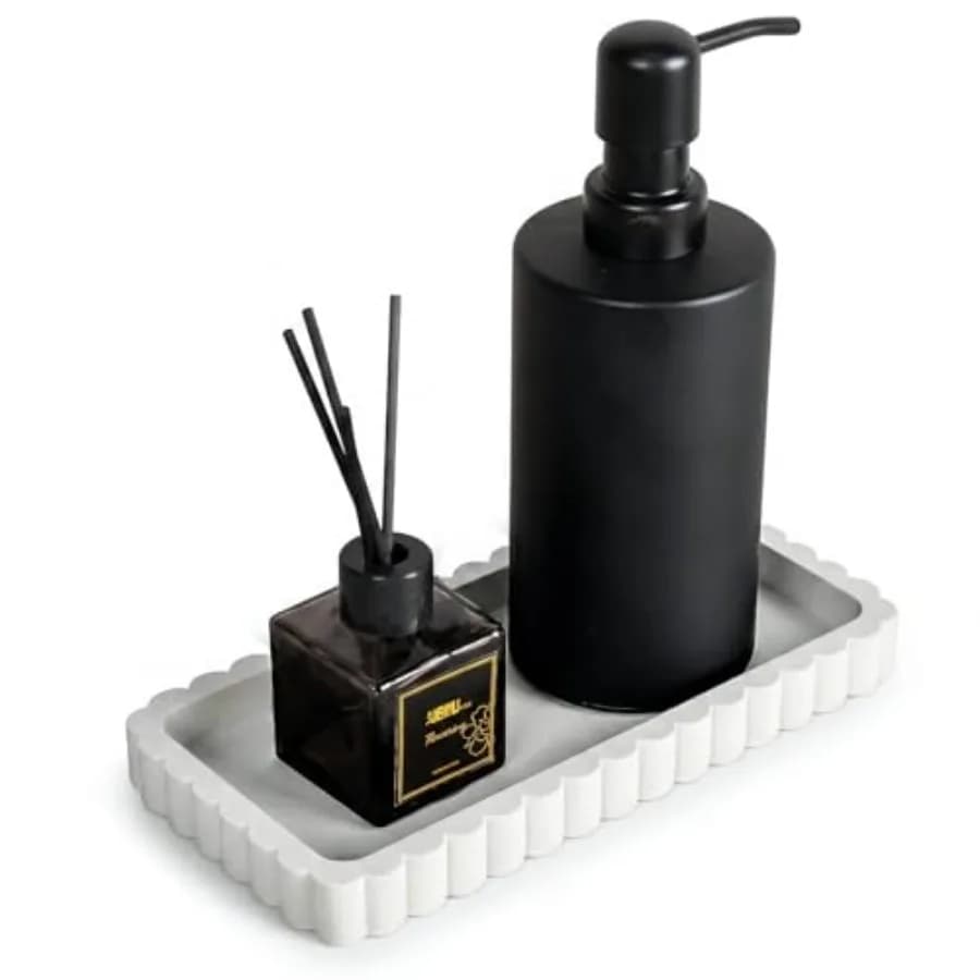 Piccolo Vassoio in Silicone per Bagno, Portaoggetti per Dispenser di Sapone, Porta Spugna per Lavello della Cucina, Contenitore Rettangolare per Bagno