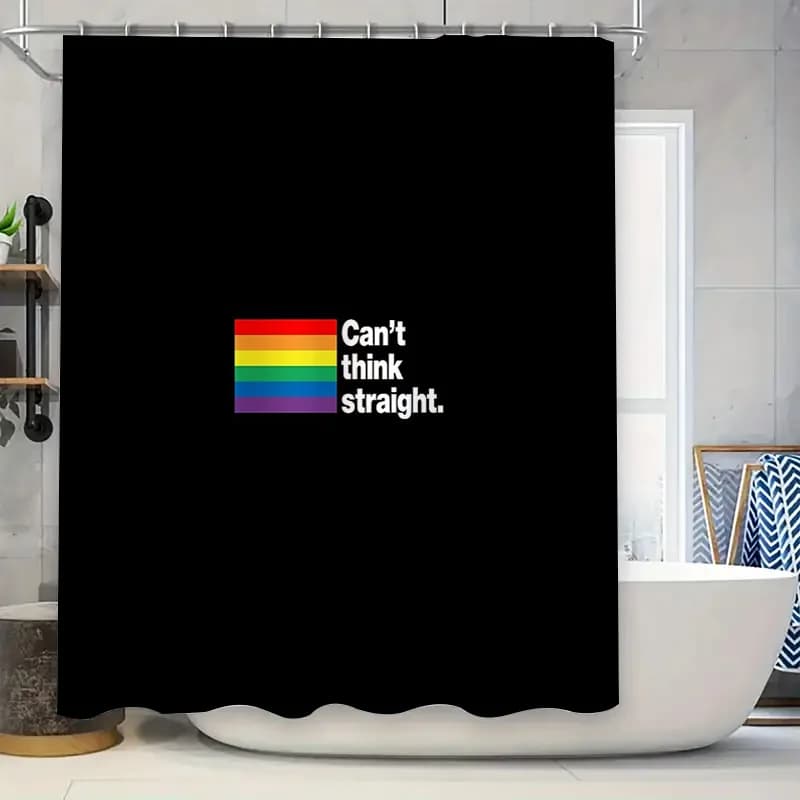 Tenda da doccia con bandiera dell'orgoglio arcobaleno LGBTQ Arredamento per il bagno Transgender Ally Support Uguaglianza Peace Love Hope Colori vivaci Home Dec
