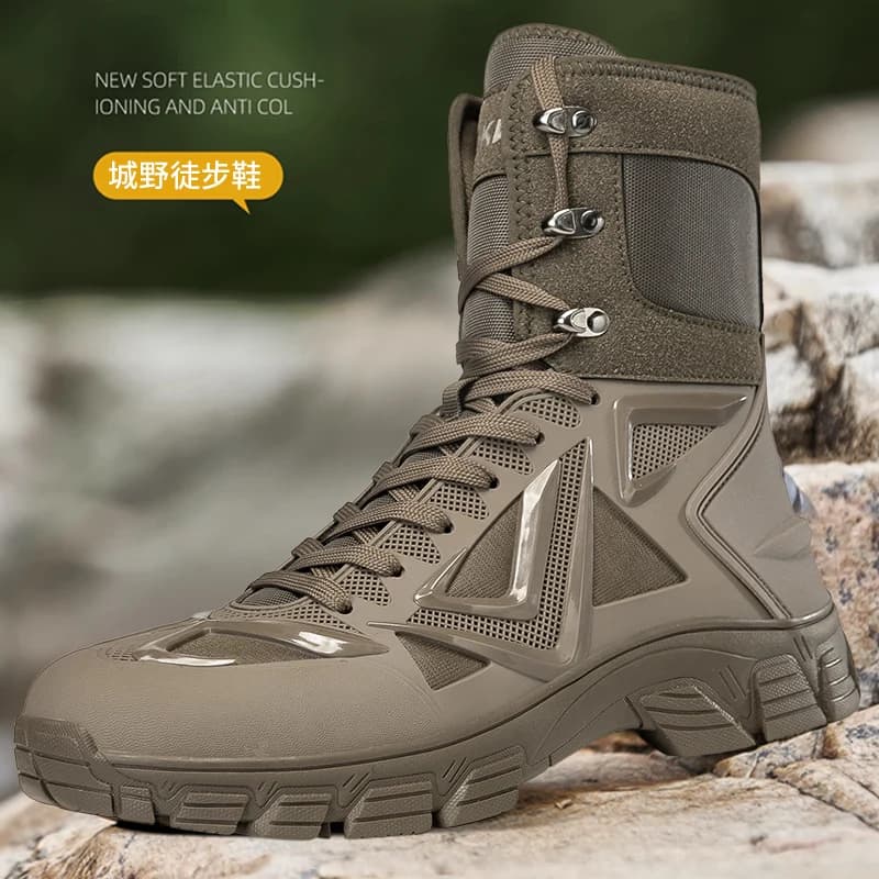 Classic Brand Comfortable High Top Mountaineering Boots Top Quality Wearable Outdoor Hiking Shoe Anti Slip Trekking Sneakers