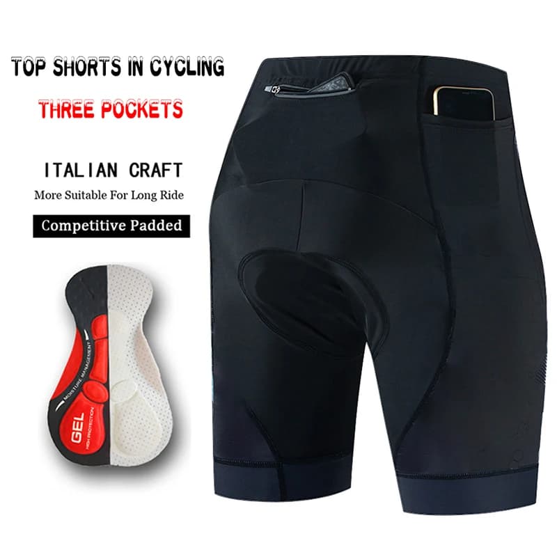 2026 Summer Men's Cycling Shorts Coolmax Gel Pad Triathlon Leggings 3 Pockets Cycling Uniforms for Mountain Bike Mallot