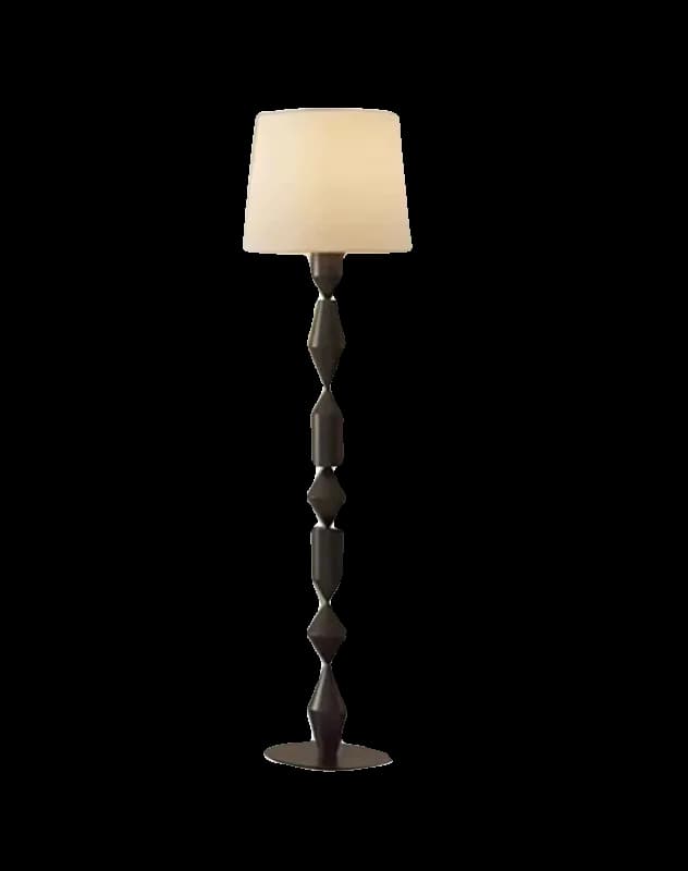 Medieval solid wood floor lamp retro living room sofa next to light luxury high-end vertical desk lamp