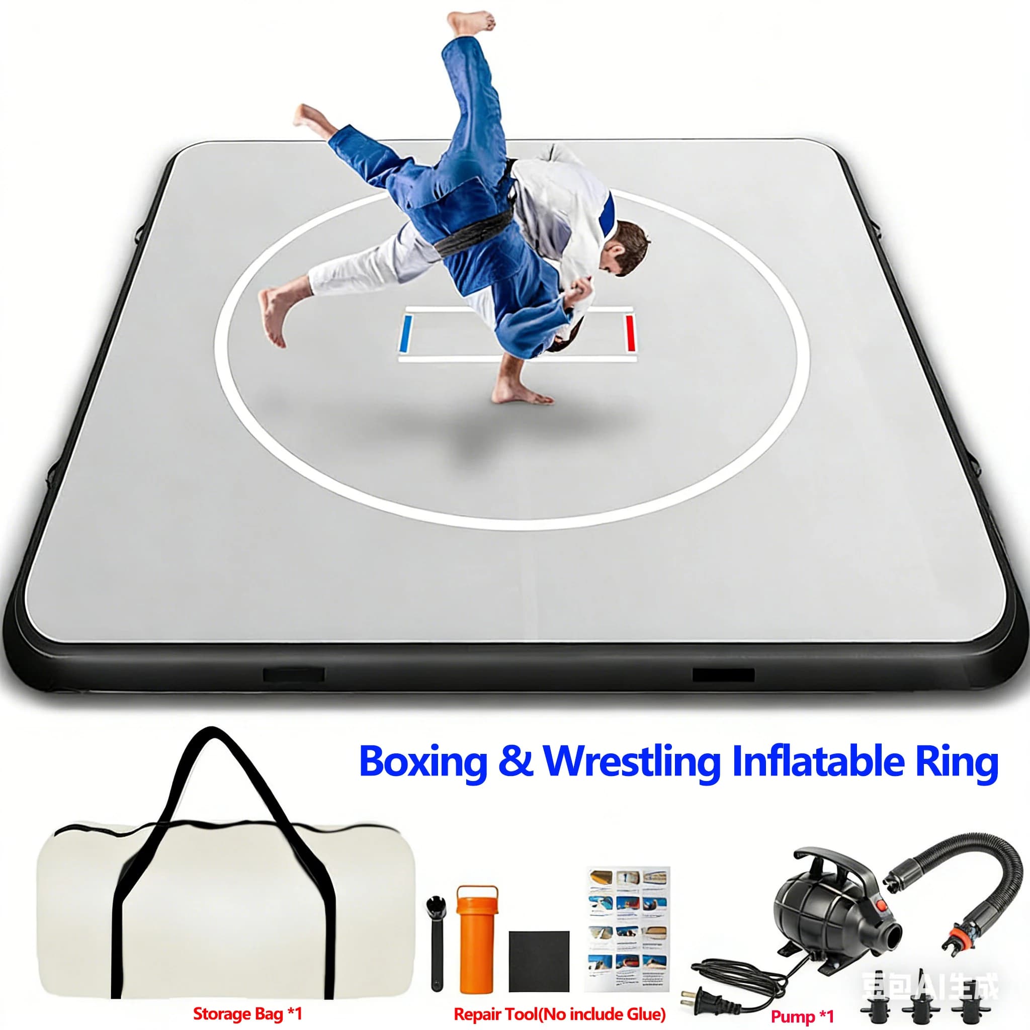 Great Inflatable Carpet and Resistant for Yoga, Boxing, Taekwondo, Sport, Acrobatics, Fitness Club, Fight - Finishing Brushed