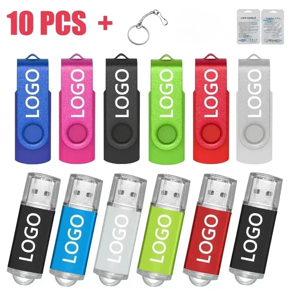 10 Pz/lotto USB 2.0 Flash Drive 64GB 128GB Pen Drive 16GB Pendrive 32GB Disco Su Chiave USB Stick 1GB 2GB 4GB 8GB Memoria Flash disco