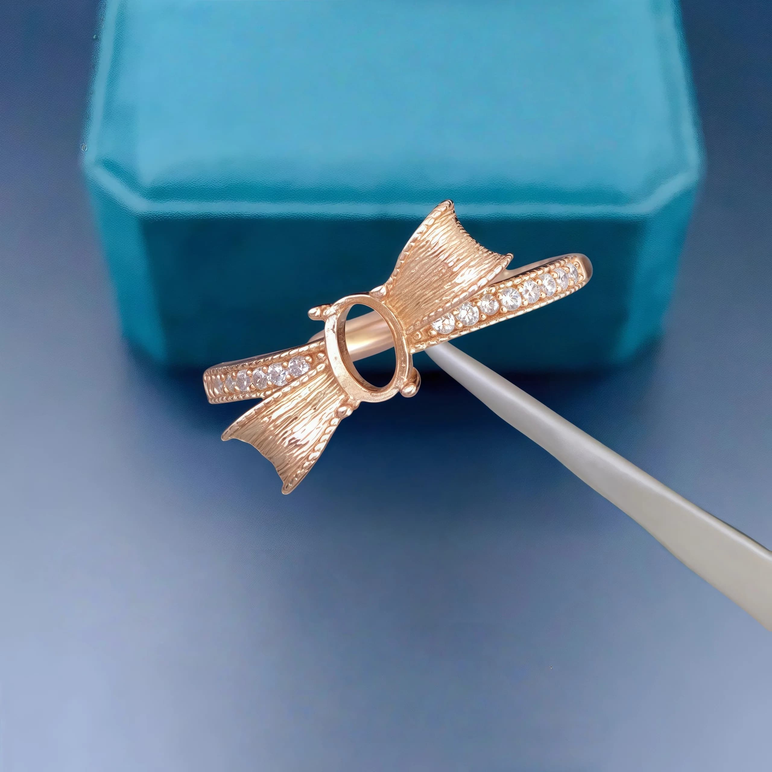 Anello fai da te di moda Supporto vuoto S925 Argento sterling Impostazione 4 * 6mm Pietra ellittica Design Arco Fine Matrimoni Gioielli per donna