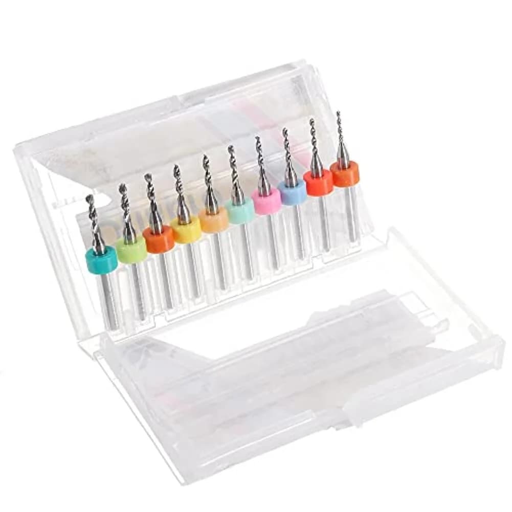 10 drill bits for PCB cutters coated for cutting of printed circuit boards groove for threading creation of holes with symmetric cutting design
