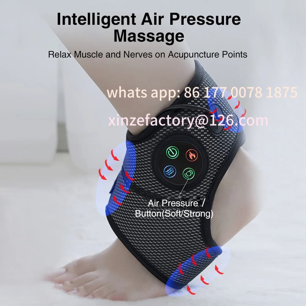 Massaggiatore intelligente personalizzabile per caviglie e piedi, compressione dell'aria, vibrazione, impacco caldo, supporto per caviglia sinistra e destra, cuscinetto riscaldante