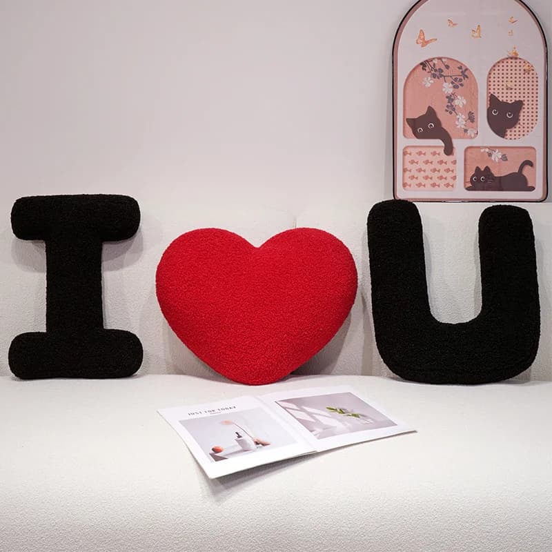 Cuscino da tiro con lettera inglese da 40 cm, cuscino in peluche con alfabeto, divano del soggiorno, decorazione della casa, cuscino combinato creativo