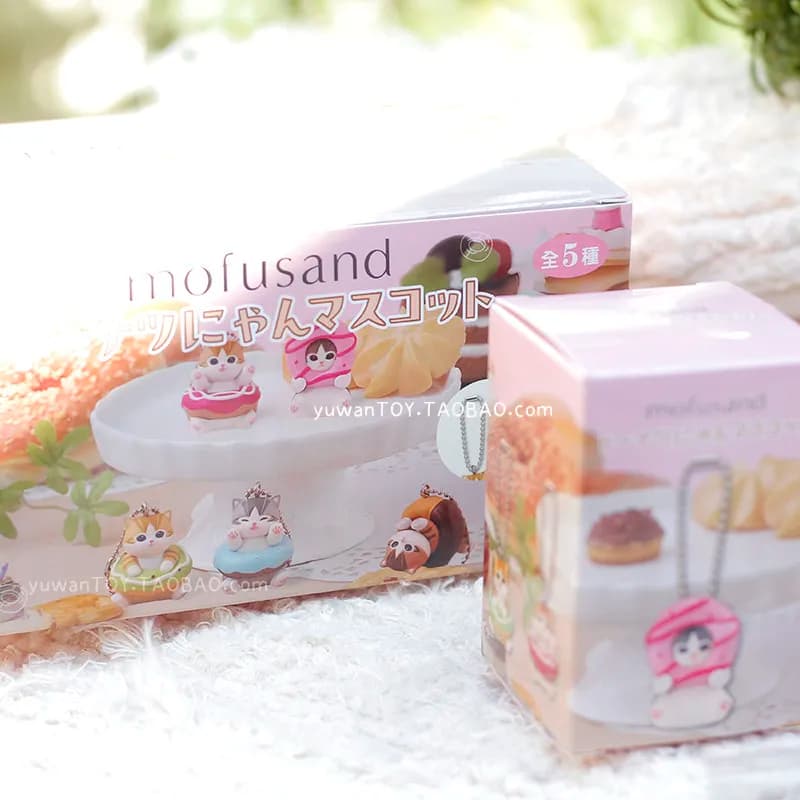 Mofusands Cats Blind Box Toys: Serie di Ciondoli a Forma di Ciambella, Simpatici Giocattoli a Forma di Cibo, Bambole Gatto, Ciondoli da Collezione, Ornamenti