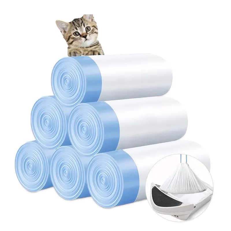 Sacchetti per lettiera per gatti, sacchi per la raccolta delle deiezioni con coulisse, spessi, dimensioni 67x40cm, forniture per animali domestici