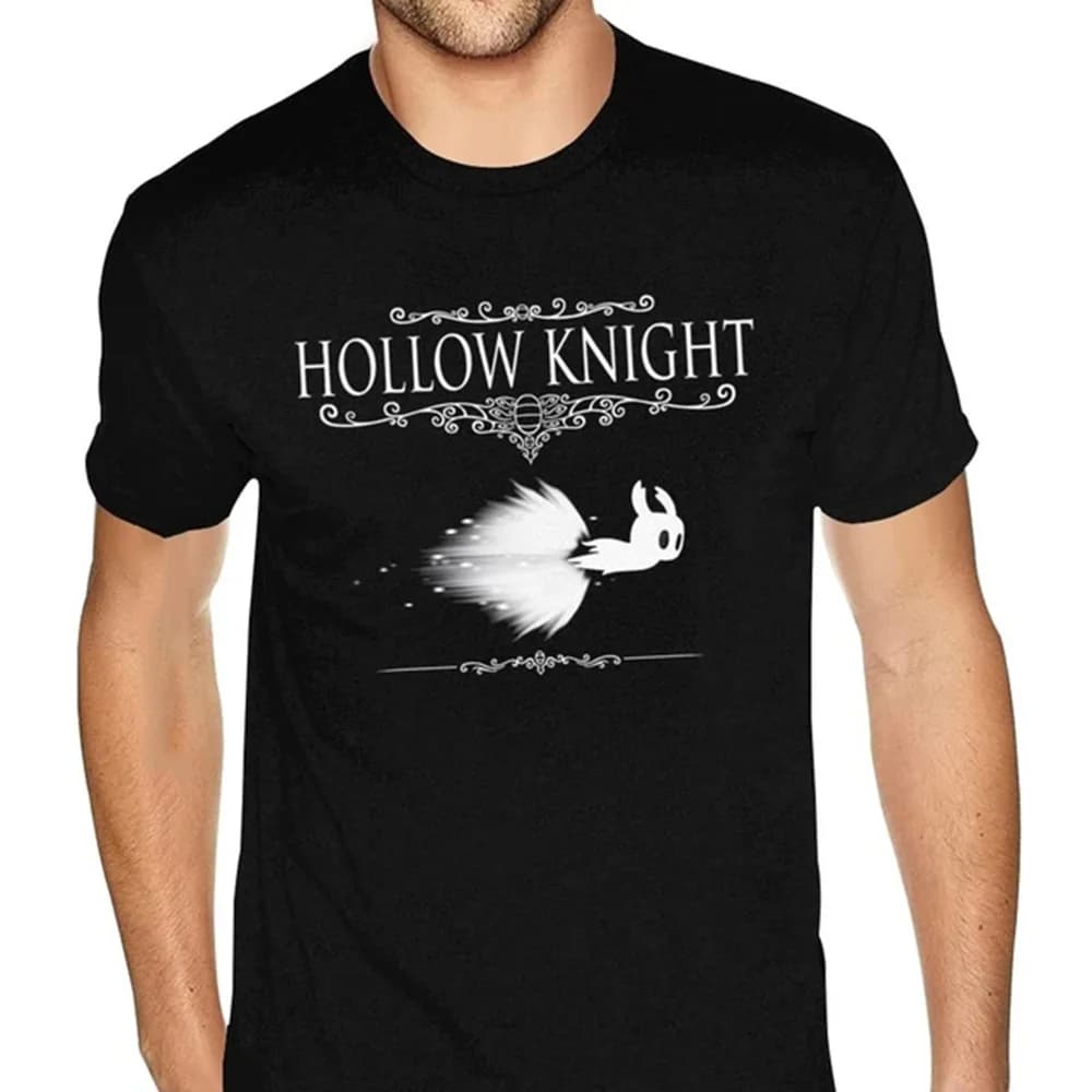 Ghost Knight Graphic Art Hollow Knight Fun Game Classic Men's T-shirt Gothic graphic skull Anime Tshirt HipHop Print Tee 72455