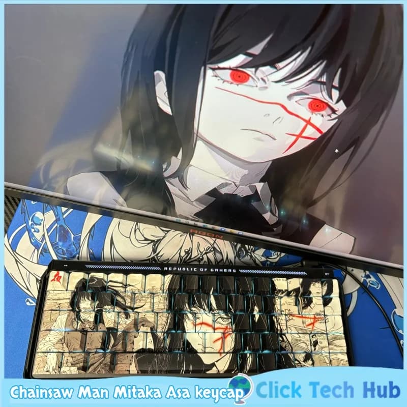 Chainsaw Man Mitaka Asa Keycap Anime Tema Keycaps Lato inciso Traslucido Key Cap Cherry Altezza Tastiera meccanica Keycap