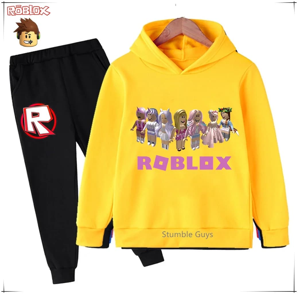 Roblox Kids Felpa con cappuccio in 2 pezzi Set Drago Anime Vestiti Stampa Primavera Autunno Ragazzi Ragazze Felpa alla moda Outfit