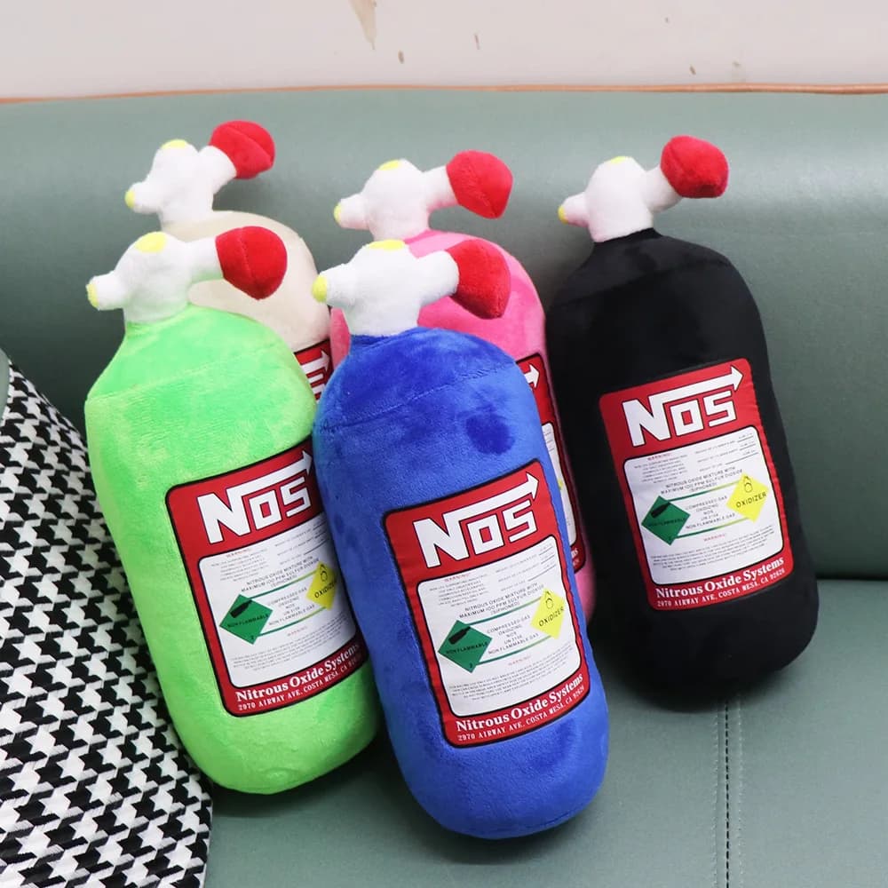 2024 Nuovo Auto Collo Cuscino Poggiatesta Auto per Il Driver Sedile Passeggero Anteriore NOS Bottiglia Cuscino Decorazione Auto Poggiatesta Cuscino Peluche Cuscino