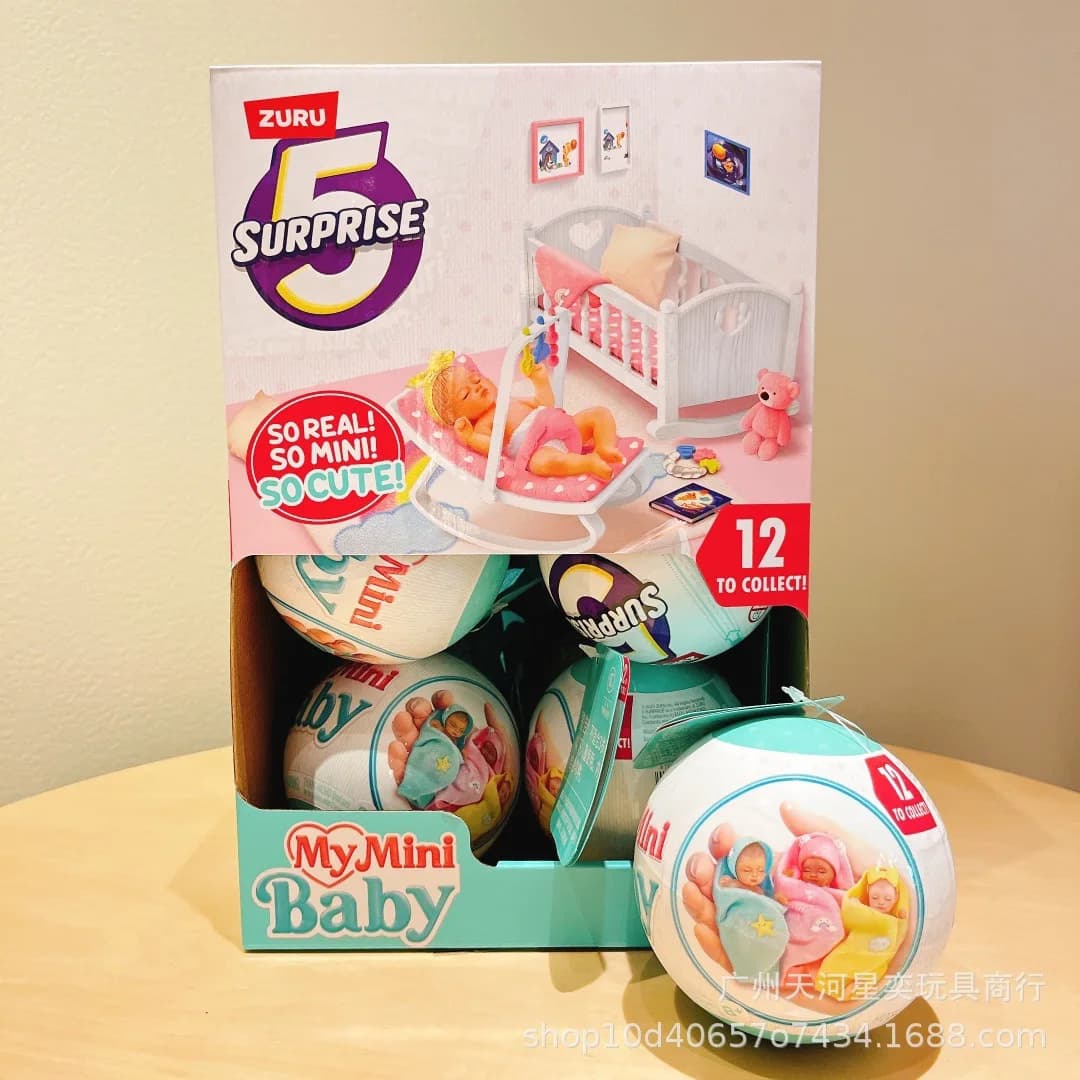 Zuru 5 Surprise Miniature Baby Dolls, uova a sorpresa da collezione, 12 modelli, 77487, da collezionare, disponibili, regalo giocattolo per bambini