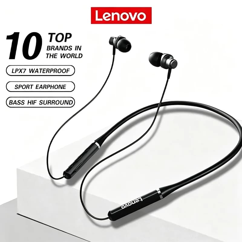 Auricolari Bluetooth Originali Lenovo HE05X, Impermeabili, Suono HIFI, Cuffie Magnetiche con Fascia da Collo, Cuffie Sportive