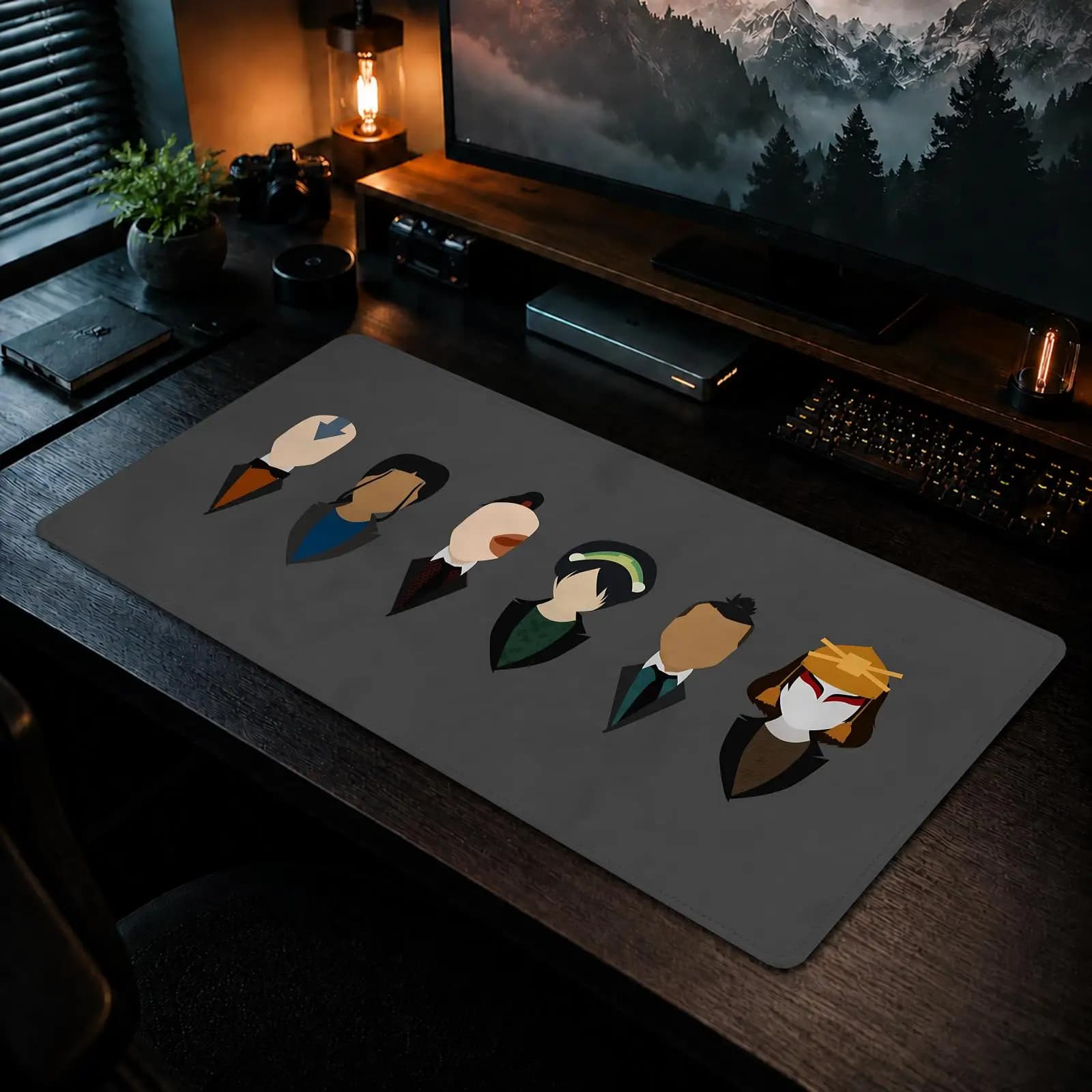 Tappetino per mouse Aang Avatar Korra, tappetino da scrivania antiscivolo per ufficio, tappetino per mouse fai da te, grande tappetino per tastiera da gioco, overlock