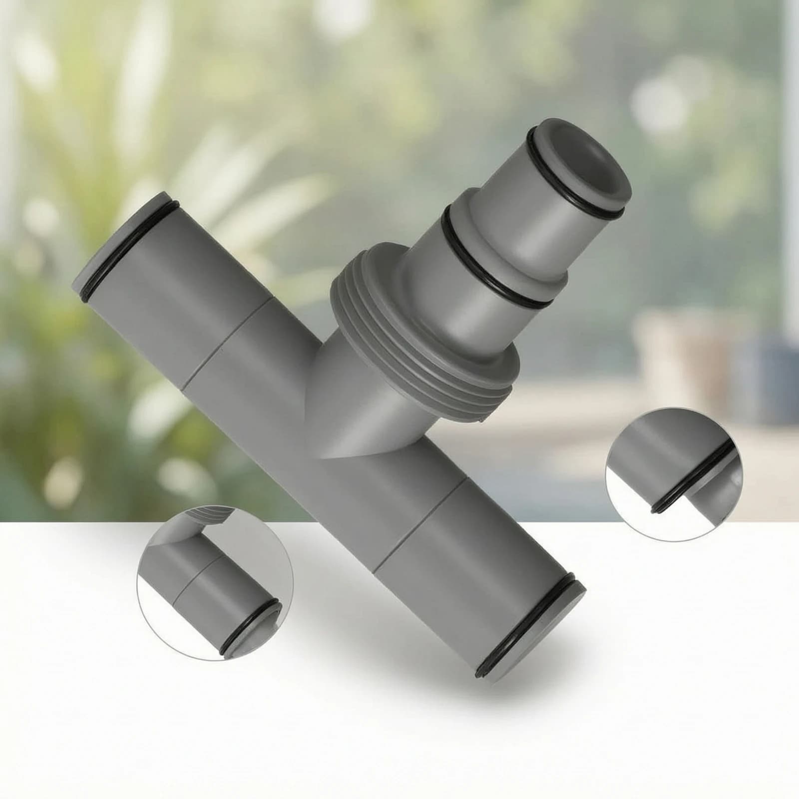Pool Hose Connector with Sealing Rings Above Ground Pool Hose Connector T-Joint Compatible Universal