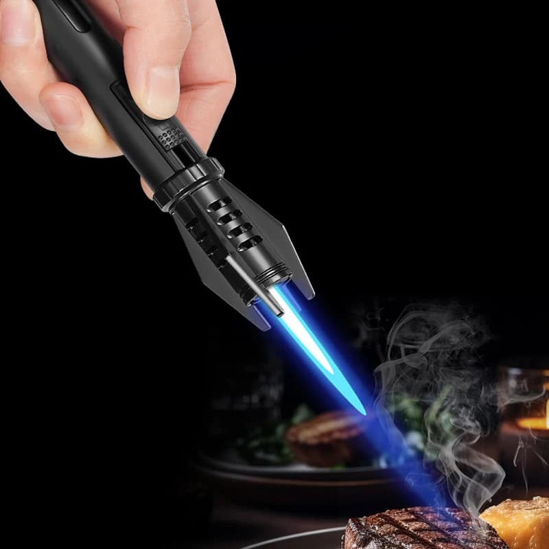 360° Creative Portable Flamethrower Lighter High Temperature Flame Torch Outdoor Cigar Cigarette Survival Tool Men Lighters Gift