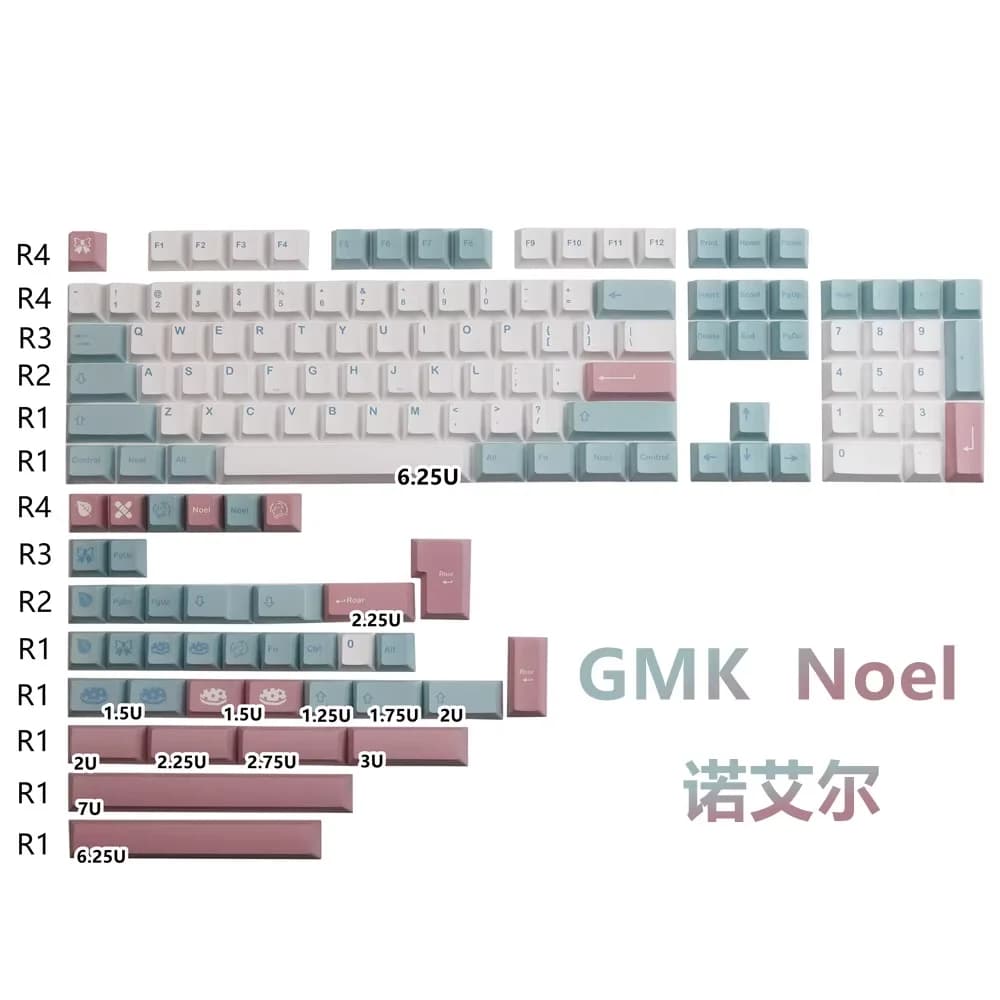 142 tasti GMK Noel Copritasti Inglese PBT Keycap Sublimazione della tintura Cherry Profilo per MX Tastiera meccanica Copritasto 2.25U 2.75U ISO