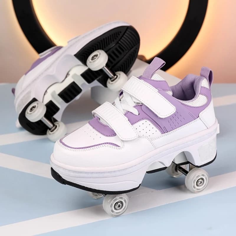 NEW Children's Wheels School Shoes Gymnastics for Outdoor Adult Shoes Runaway Parkour Shoes Deformation Women's Shoe Casual