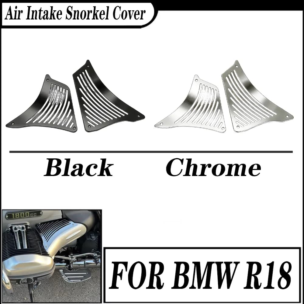 Per BMW R18 R18B R18 Classic R18 Transcontinental R18 Roctane 2020-2025 Copertura Snorkel Presa d'Aria Motore Nero Cromato