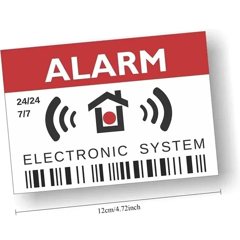 Security Alarm Sticker Waterproof Vinyl Decal Car Window Door Anti Intrusion Safety Warning Auto Protection Decor 1PC