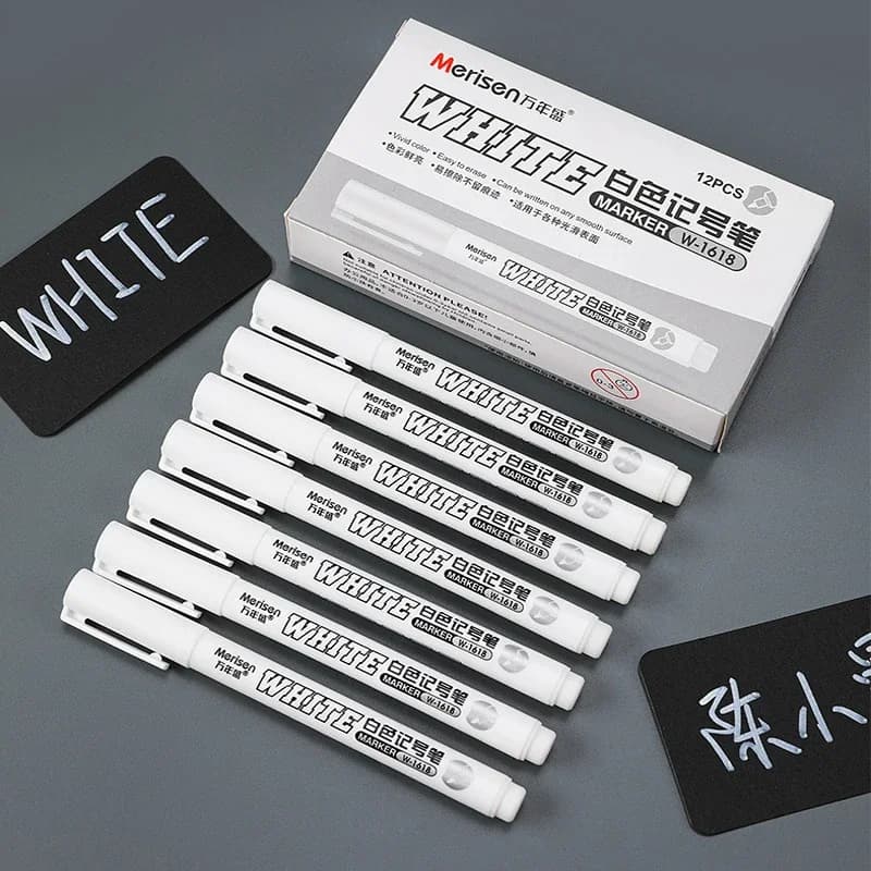 1 Pezzo Pennarello Bianco Impermeabile, Penna Gel Semi-Permanente Oleosa per Tatuaggi, Scrittura, Disegno, Fai-da-Te, Graffiti, Cancelleria