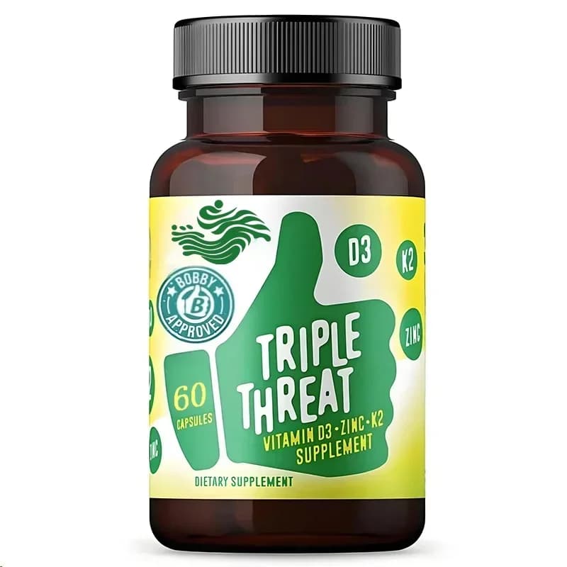Food supplement 3 in 1 for immune support - Made of vitamin D3, zinc and vitamin K2, high absorption 60 capsules
