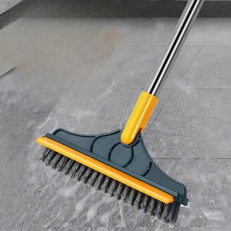 Spazzola da bagno regolabile con manico lungo con setole inclinate e lavapiatti, adatta per servizi igienici, docce, hotel.