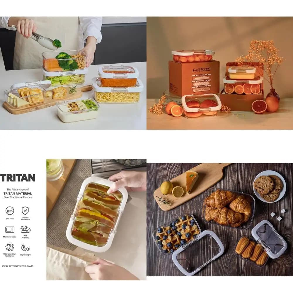 Contenitori per la preparazione dei pasti nel frigorifero, Tupperware impilabili a prova di perdite per la conservazione degli alimenti, scatole per il pranzo da viaggio, regalo di Natale ideale (1