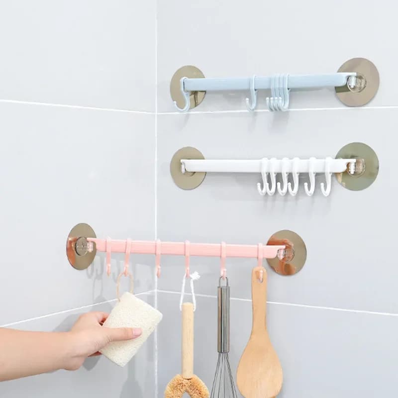 3 pezzi multiuso 6 ganci blu/bianco tipo ventosa gancio 6 file cucina bagno sospensione angolare senza segni gancio gancio