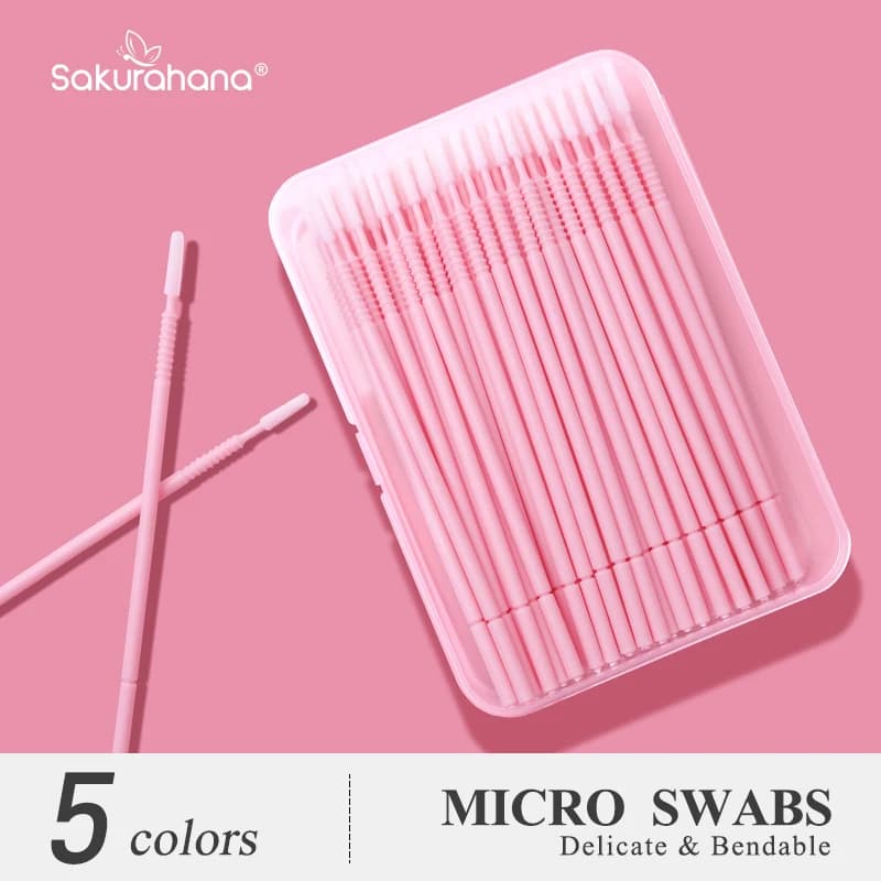 SAKURAHANA Microbrush Monouso con Manico a Spirale, Applicatori per Mascara, Pennelli per Pulizia Extension Ciglia, Strumenti per il Trucco