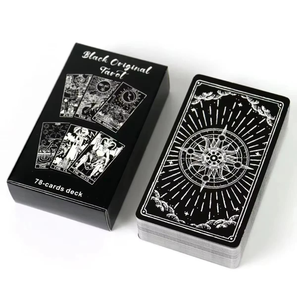 Black and White Rider Tarot Deck 78 Pcs Tarot Cards for Beginners Rider-waite Tarot System Pocket Size
