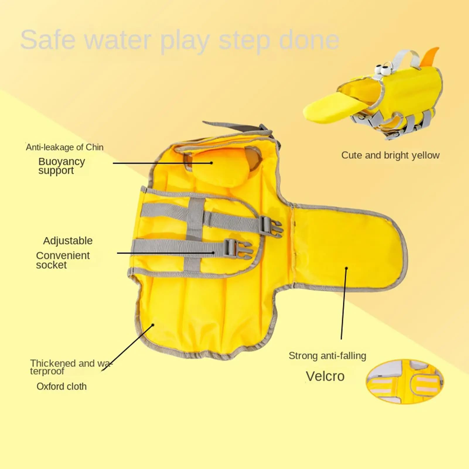 Dog Life Jacket Dog Safety Vest Adjustable Preserver with High Buoyancy and Durable Rescue Handle for Small Medium and Large Dog