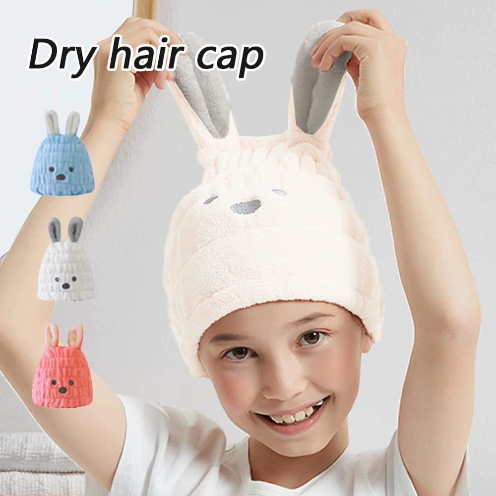1 baby dry hair head with ultrafine fiber rabbit ear, perfect combination of fresh water absorption and bathroom in the bathroom